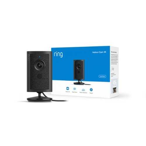 Rent to own Ring - Indoor Cam Retinal 4K, Plug-In, Auto HDR, true-color Night Vision in low light, removable home or business security - Black
