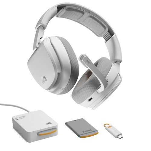 Rent to own Glorious - GHS Wireless InfinitePlay 2.4/Bluetooth Over-the-Ear Wireless Gaming Headset + Base Station for PC, PS5, PS4 and Switch - White