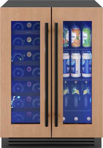 Rent to own Zephyr - Presrv 24 in. 21-Bottle and 64-Can Dual Zone Panel Ready Wine and Beverage Cooler - Panel Ready + Glass