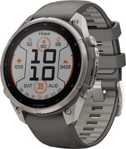 Rent to own Garmin - fēnix 9 Pro - Solar GPS Smartwatch 47 mm Titanium - Pebble Gray/Silver Gray Silicone Band - (2026)