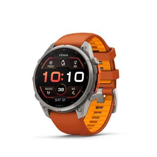 Rent to own Garmin - fēnix 9 Pro - AMOLED GPS Smartwatch 47 mm Titanium - Autumn Orange/Spark Orange Silicone Band - (2026)
