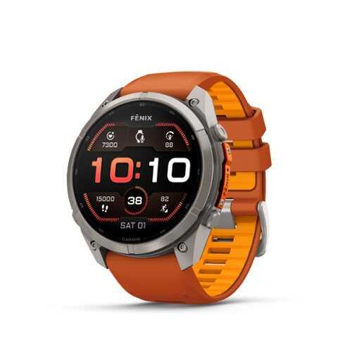 Rent to own Garmin - fēnix 9 Pro - AMOLED GPS Smartwatch 51 mm Titanium - Autumn Orange/Spark Orange Silicone Band - (2026)