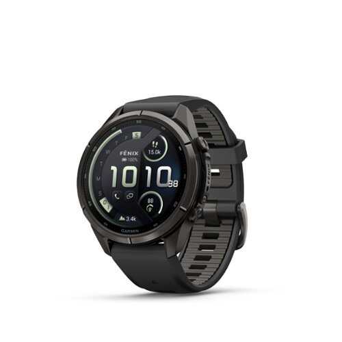 Rent to own Garmin - fēnix 9 Pro - inReach AMOLED GPS Smartwatch 43 mm Titanium - Black/Pebble Gray Silicone Band - (2026)