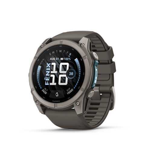 Rent to own Garmin - fēnix 9 AMOLED GPS Smartwatch 51mm Fiber-reinforced polymer - Pebble Gray Silicone Band - (2026)