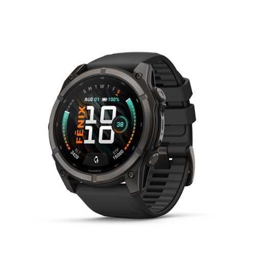 Rent to own Garmin - fēnix 9 AMOLED GPS Smartwatch 51mm Fiber-reinforced polymer - Black Silicone Band - (2026)