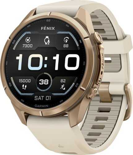 Rent to own Garmin - fēnix 9 Pro - AMOLED GPS Smartwatch 43 mm Titanium - Cream/French Gray Silicone Band - (2026)