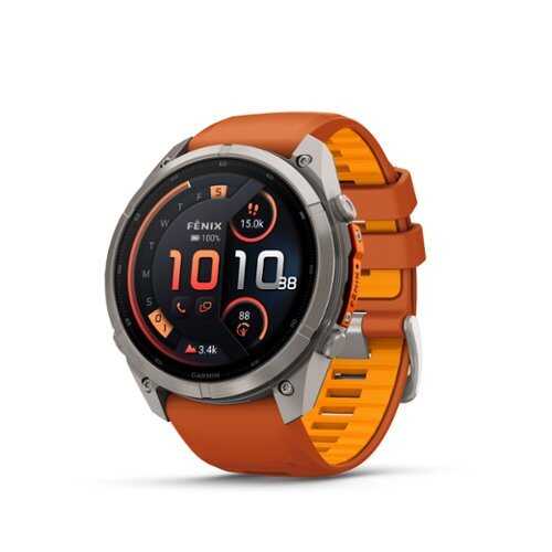 Rent to own Garmin - fēnix 9 Pro - inReach AMOLED GPS Smartwatch 51 mm Titanium - Autumn Orange/Spark Orange Silicone Band - (2026)