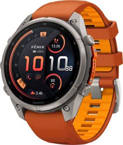 Rent to own Garmin - fēnix 9 Pro - inReach AMOLED GPS Smartwatch 47 mm Titanium - Autumn Orange/Spark Orange Silicone Band - (2026)