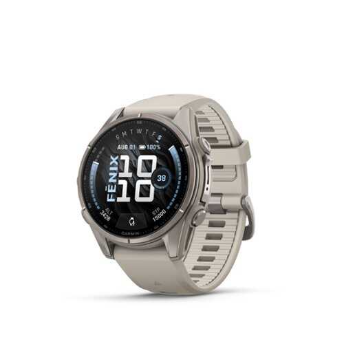 Rent to own Garmin - fēnix 9 AMOLED GPS Smartwatch 43mm Fiber-reinforced polymer - Gray Silicone Band - (2026)