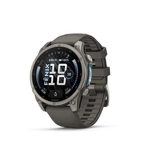 Rent to own Garmin - fēnix 9 AMOLED GPS Smartwatch 47mm Fiber-reinforced polymer - Pebble Gray Silicone Band - (2026)