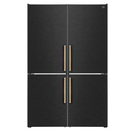 Rent to own Forno Appliances - Custodia 20.6 Cu. Ft. 48" Counter-Depth Side-by-Side Refrigerator Pair with Ice Maker and Total No Frost - Black
