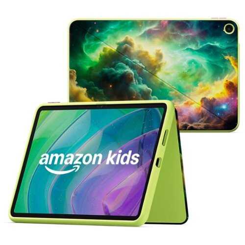 Rent to own Amazon - Kids Tablet 11 (all-new) ages 6+, 11" 2.5K display, 8GB, includes 1-year Kids+ subscription, parental controls - Stellar Swirl