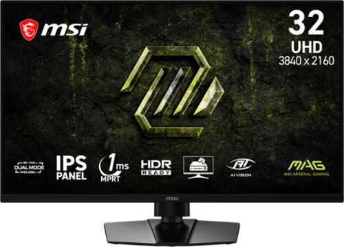 Rent to own MSI - MAG 321UPD E14 31.5" UHD Dual Frew (UHD: 144Hz/FHD:288 Hz)1ms FreeSync Premium Gaming Monitor HDR Ready (DP, HDMI) - Metallic Black