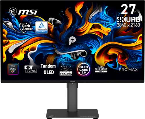 Rent to own MSI - PRO MAX 271UPX12G 27" UHD 120Hz 0.03ms QD-OLED FreeSync Premium Pro True Black 400 Pro Monitor (DisplayPort, HDMI) - Matte Black