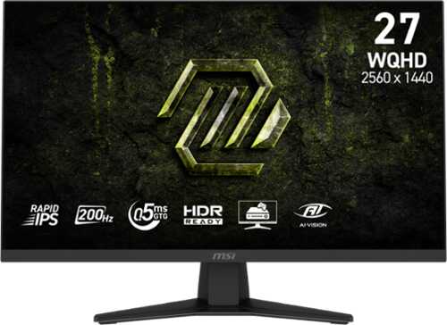 Rent to own MSI - MAG 274QF E20 27" QHD 200Hz 0.5ms G-SYNC Compatible FreeSync Premium Gaming Monitor HDR 400 (Display Port, HDMI) - Metallic Black