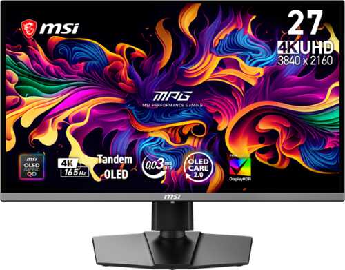 Rent to own MSI - MAG 272UP QD-OLED E16 27" UHD 165Hz 0.03ms G-SYNC FreeSync Premium Pro Gaming Monitor True Black 400 (DP, HDMI, USB-C) - Metallic Black