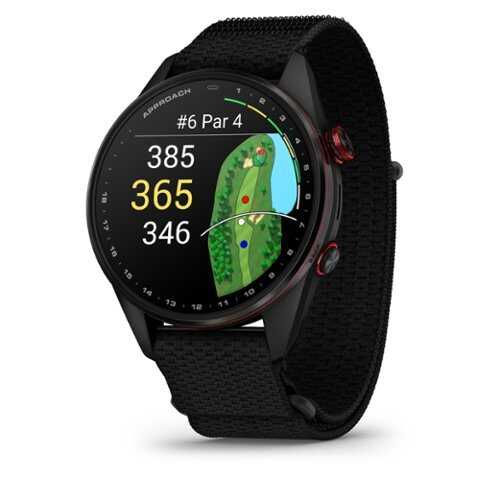Rent to own Garmin - Approach S72 - 47 mm Golf GPS Smartwatch Fiber-reinforced polymer - Carbon Gray/Red DLC Titanium - (2026)