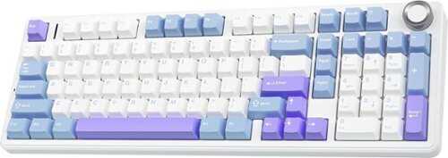 Rent to own AULA - F99 Wireless Mechanical Keyboard-Tri-Mode BT5.0/2.4GHz/USB-C-8000mAh Batt-Hot Swap Switch-RGB-Side Keys-Purple/Blue - Purple Blue White