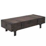 Rent to own Wowoo Place Solid Wood Coffee Table, Vintage Style Memory Farmhouse Storage Coffee Table