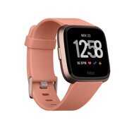 Rent to own Fitbit Versa - Peach Band - Rose Gold Aluminum Case