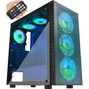 Rent to own MUSETEX Mesh ATX Mid-Tower Computer Gaming Case with 6 PCS  120mm LED ARGB Fans USB 3.0 Port Mesh Front Panel & Tempered Glass PC Chassis(G05MN6-HW)