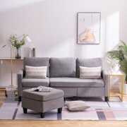 Rent to own Zimtown Reversible Sectional Sofa Couch for Small Apartment L Shape Sofa Couch Corner Couch Light Grey