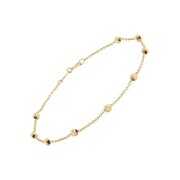 Women's Welry Bead Station Chain Bracelet in 14kt Yellow Gold, 7.75"