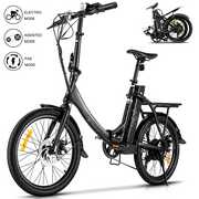Rent to own KGK Folding Electric Bike 20-inch Foldable Electric Commuter Bicycle 350W 7 Speed Thru Cruiser E-Bike for Adults