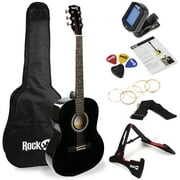 Rent to own RockJam Black Acoustic Guitar Kit with Guitar Tuner, Guitar Bag & Guitar Stand