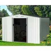 Rent to own Sonegra 8' x 10' Outdoor Metal Storage Shed with Sliding Door, Tool Storage Shed for Backyard, Patio, Lawn (with Floor Frame)