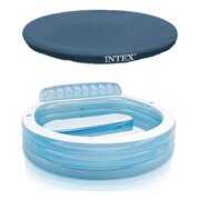 Rent to own Intex Swim Center Inflatable Family Lounge Pool w/ Built In Bench & 8 Foot Cover