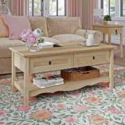 Rent to own Woven Paths Wood Lift-Top Coffee Table, Orchard Oak Finish