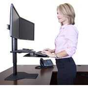 Rent to own Uprite Ergo Sit2Stand Standing Desk Converter – Dual Monitor Mount - Black & Black