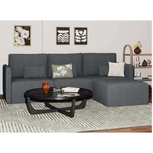Rent to own Beautiful Drew Modular Sectional Sofa with Ottoman by Drew Barrymore, Charcoal