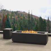 Rent to own Lanesboro Rectangle Propane Fire Table in Gray with Natural Gas Conversion Kit by Real Flame