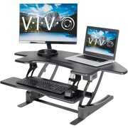 Rent to own VIVO Black Corner Electric Height Adjustable Cubicle Sit to Stand Desk Riser