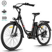 Rent to own VIVI 26" 350W Electric Bike, Low-Step Thru Hybrid Cruiser Electric Bicycle with 7 Speed Max.50 Miles/21 mph Adult Electric Bikes Commuter Ebike for Adults Women Senior
