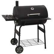 Rent to own Portable Charcoal Grill and Offset Smoker, Stainless Steel BBQ Charcoal Grill with Wood Shelf, Thermometer, Wheels, Charcoal BBQ Grill for Outdoor Picnic, Patio, Backyard, Camping, JA2880