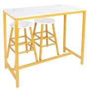 Rent to own Tebru Bar Table with 2 Stools Set Simple Modern Furniture for Kitchen Game Room Living Room Dining Chair