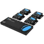 Rent to own OREI 1x4 HDMI Extender Splitter Multiple Over Single Cable CAT6/7 1080P with IR Remote EDID Management - up to 165 ft