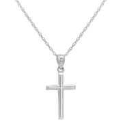 Rent to own 14k White Gold Petite Cross Pendant Necklace on an 20 in. chain