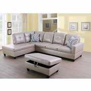 Rent to own Ainehome Modern Sectional Sofa Set,3PC L-Shaped Living Room Couches,Latte Leather