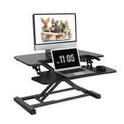 Rent to own FLEXISPOT Home Office Height Adjustable Standing Desk Converter Black 28" U-Shape with Keyboard Tray