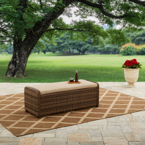 Rent to own Better Homes & Gardens Hawthorne Park Outdoor Storage Ottoman