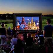 Rent to own Erkang Inflatable Movie Screen, Blow Up Projector Screen Mega Movie Projector Screen with Carry Bag, 14 ft