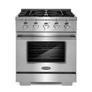 Rent to own Cosmo 3.5 cu. ft. Gas Range Kitchen Stove with 4 Italian Burners & Heavy Duty Cast Iron Grates in Stainless Steel