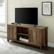 Rent to own Woven Paths Franklin Grooved 2-Door TV Stand for TVs up to 65", Reclaimed Barnwood