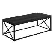 Rent to own Monarch Specialties Black Wood-Look Finish Black Metal Decor Contemporary Style Coffee Table