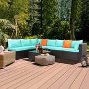 Rent to own UBesGoo Patio Wicker Sectional Set, Rattan Patio Furniture