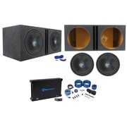 Rent to own 2) Rockville K5 W15K5S4 15" 2000w Subwoofers+Vented Sub Box+Mono Amplifier+Wires